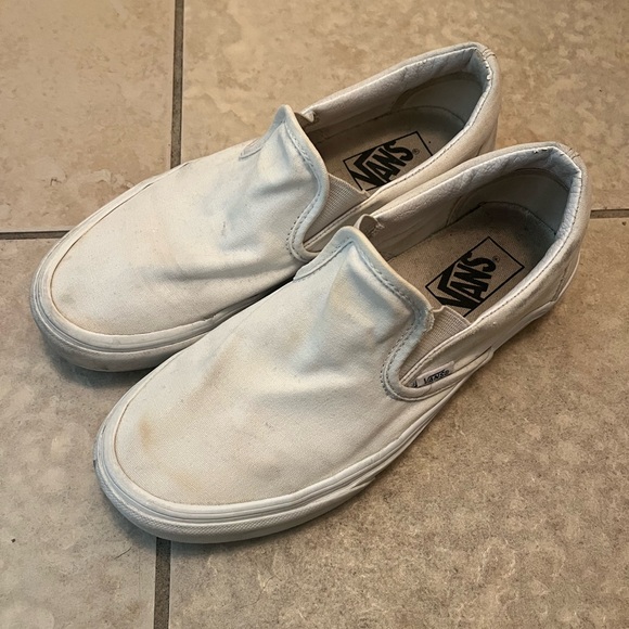 White Slip-on Vans - Picture 2 of 4
